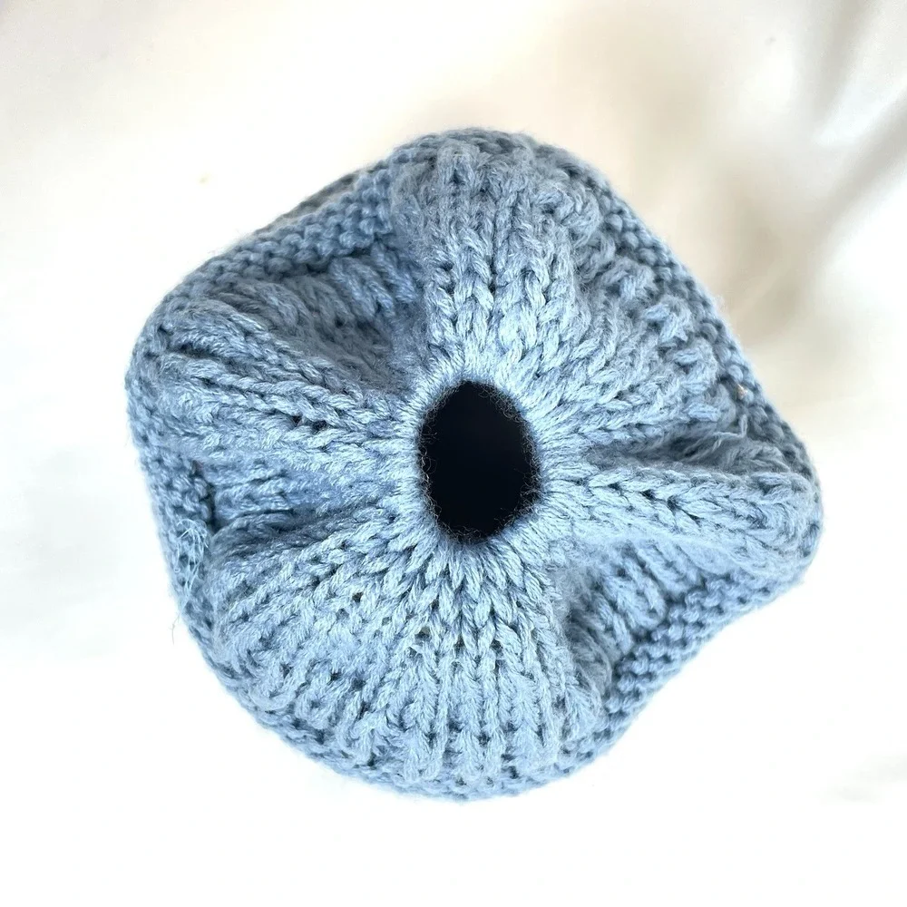 C.C. Kids BeanieTail Soft Stretch CC Cable Knit Beanie High Bun Ponytail Hat Cap